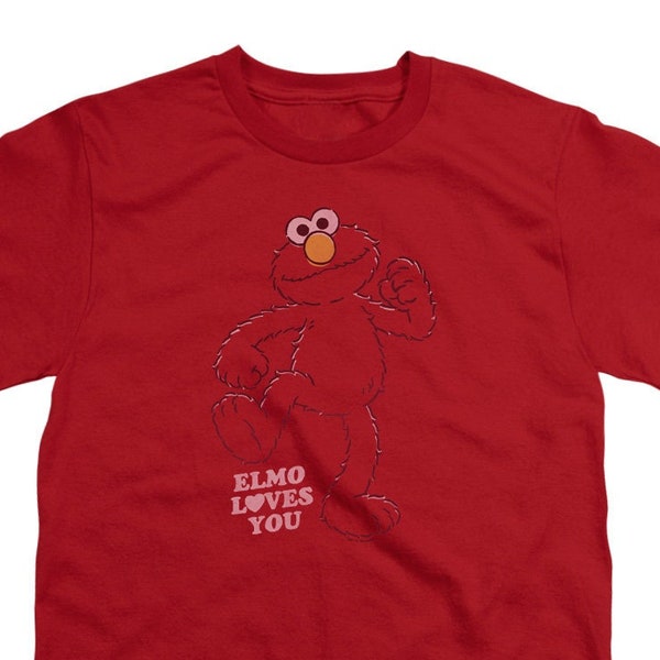 Sesame Street Elmo Loves You Kid's Red Shirts