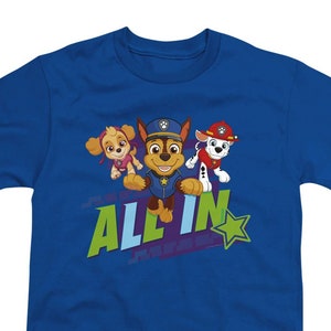 Paw Patrol All In Youth Royal Blue Shirts