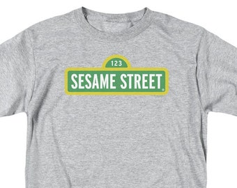 Sesame Street Logo Athletic Heather Adult Shirts