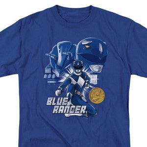 Power Rangers Blue Ranger Adult Royal Blue Shirts