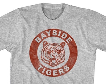 Saved By The Bell Bayside Tigers Adult Heather Grey Shirts