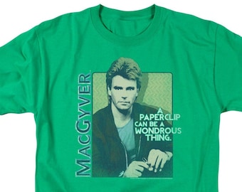 MacGyver A Paperclip Can Be a Wonderous Thing Kelly Green Shirts