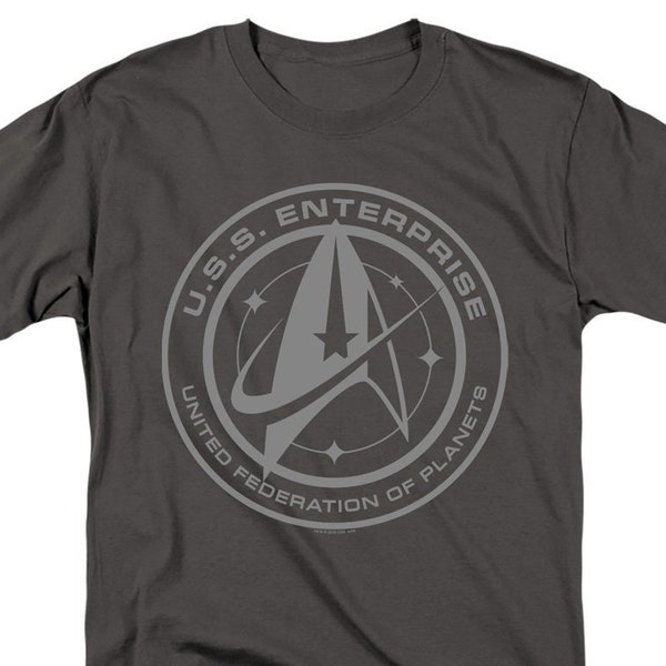 Star Trek Enterprise Crest Charcoal Gray Shirts