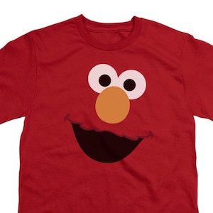 Sesame Street Elmo Face Kid&#39;s Red Shirts