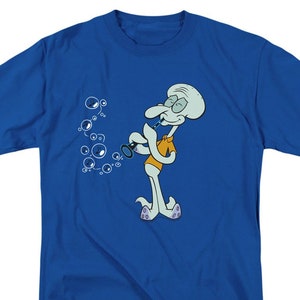 SpongeBob SquarePants Squidward&#39;s Clarinet Royal Blue Shirts