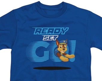 Paw Patrol Ready Set Go Youth Royal Blue Shirts