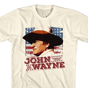 John Wayne Flag In Background Natural Shirts