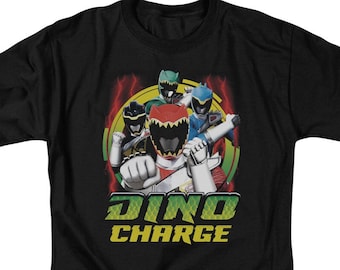 Power Rangers Dino Charge Lightning Adult Black Shirts