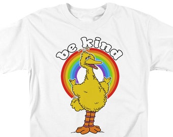 Sesame Street Be Kind Big Bird White Adult Shirt