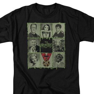 The Munsters Photo Blocks Black Shirts