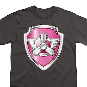 Paw Patrol Skye Badge Youth Charcoal Shirts