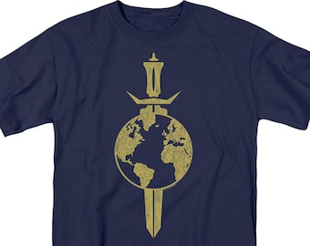 Chemises bleu marine avec logo Star Trek, épée et terre