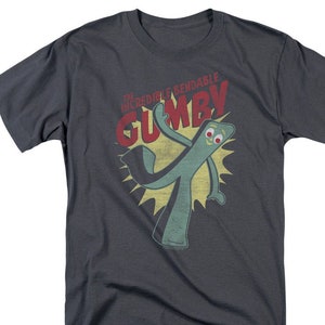 Gumby The Incredible Bendable Adult Charcoal Shirts