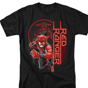 Power Rangers Red Ranger Adult Black Shirts