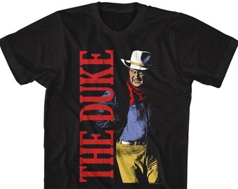 John Wayne The Duke Big Letter Pose Black Shirts