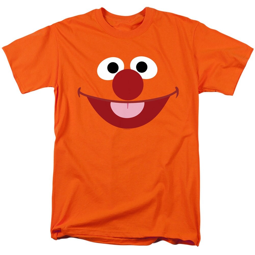 Sesame Street Ernie Face Adult Orange Shirt - Etsy Canada
