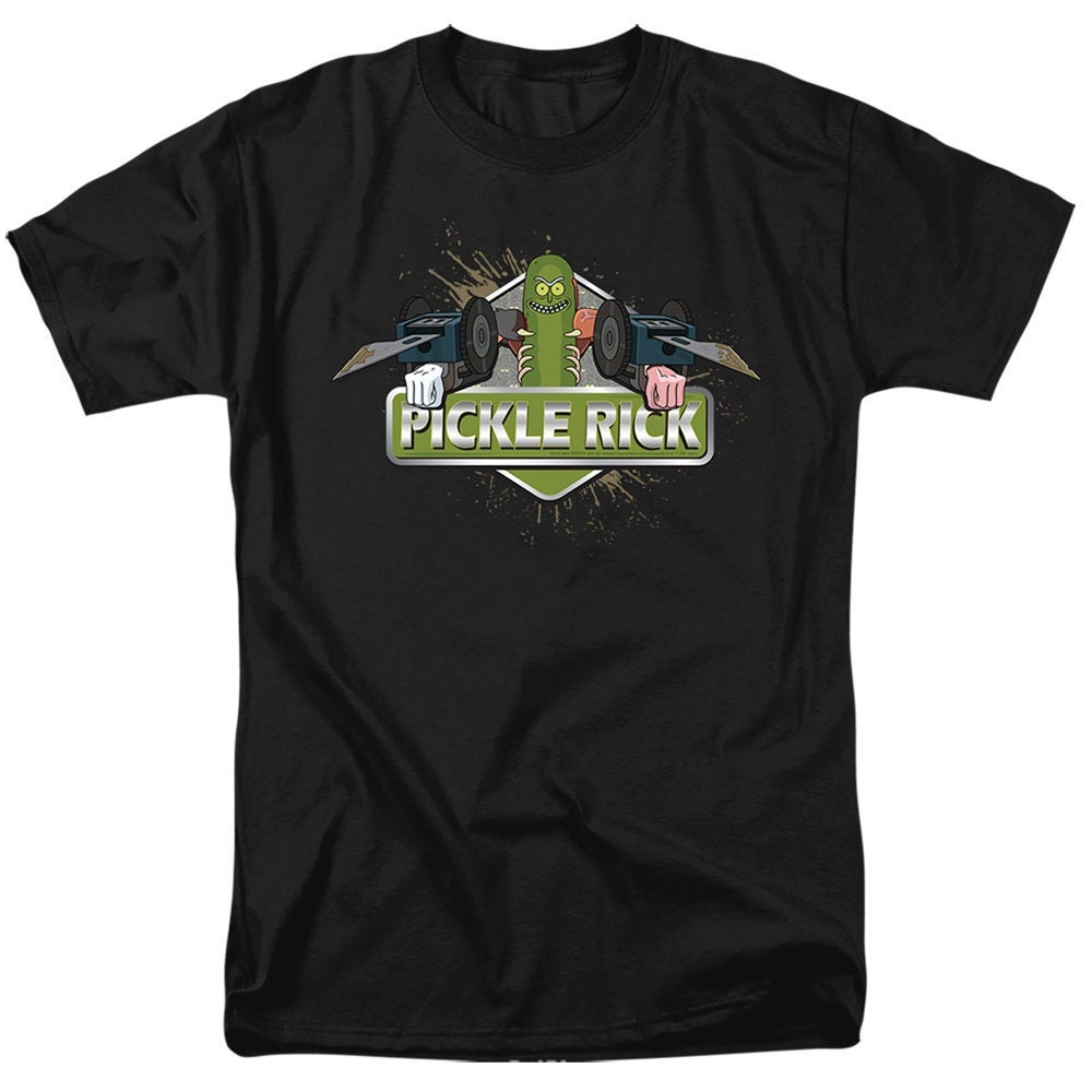 Rick and Morty Pickle Rick Logo Black Shirts