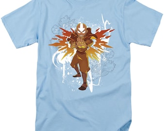 Avatar Flower and Fish Aang Light Blue Shirts