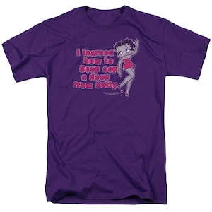 Betty Boop Purple T-Shirt – Officially Licensed &quot;Boop Oop a Doop&quot; Graphic Tee – Retro Cartoon Shirt Gift for Fans