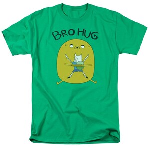 Adventure Time Bro Hug Kelly Green Shirts