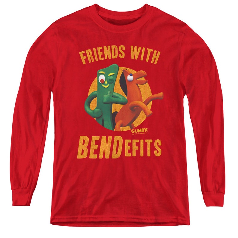 Gumby Friends With Bendefits Kid's Red Shirts - Etsy
