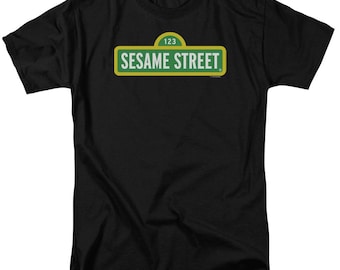 Sesame Street Black Shirt Officially Licensed Logo Tee Vintage Graphic T-Shirt Unisex Retro Streetwear