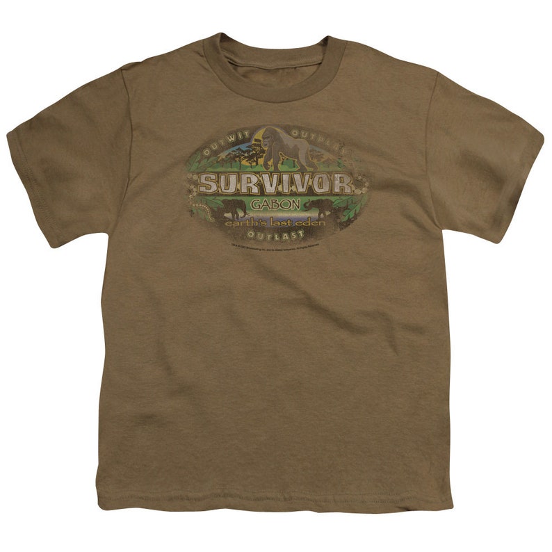 Survivor Gabon Distressed Safari Green Shirts | Etsy