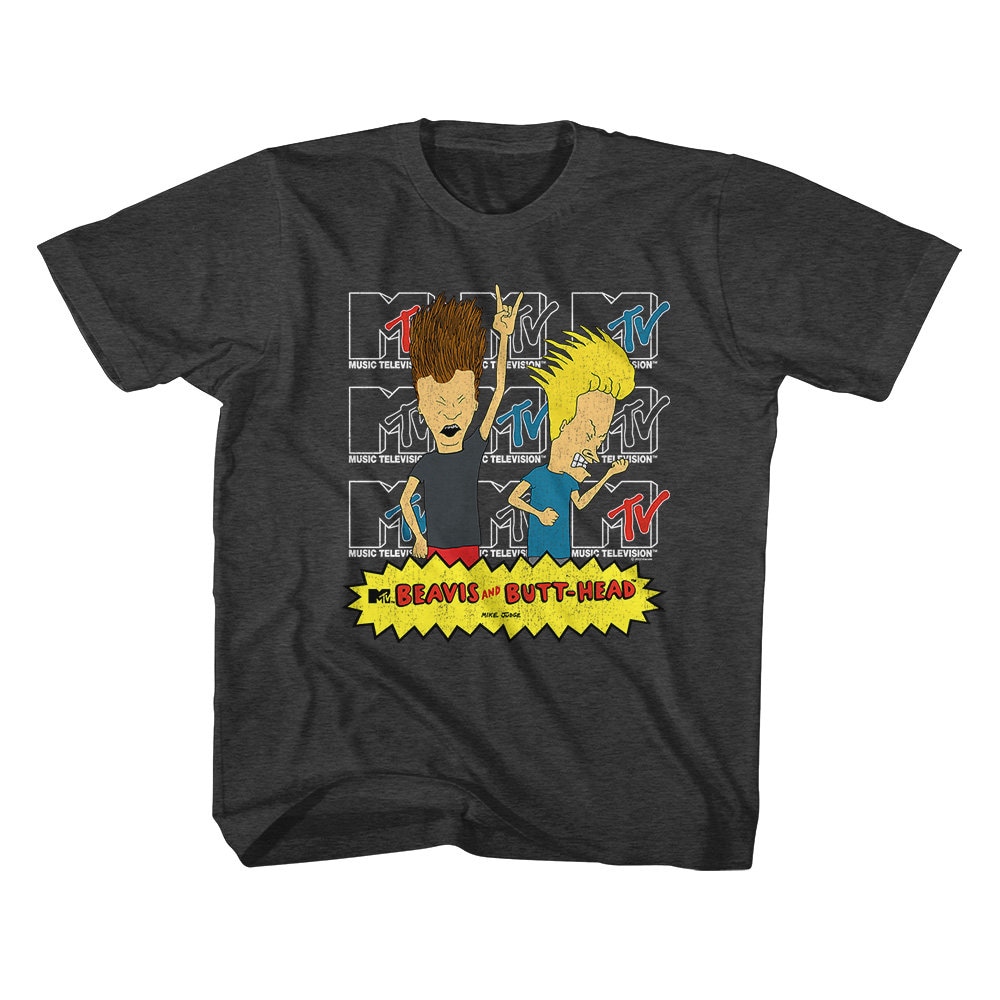 Beavis and Butt-head Rocking With MTV Logo Charcoal Gray Shirts - Etsy