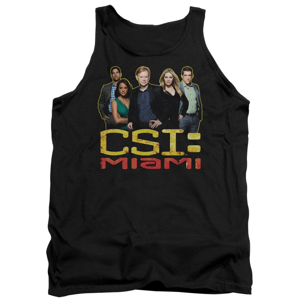 Csi Miami The Cast In Black Adult T-Shirt Black