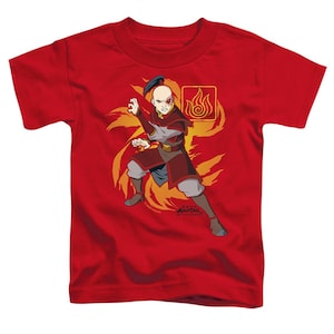 Avatar Zuko Flame Burst Women and Kid&#39;s Red Shirts