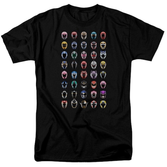 Power Rangers Visual Timeline Adult Black Shirts Etsy