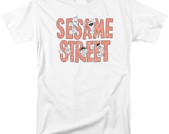 Sesame Street Shirt Elmo Big Bird Cookie Monster Character Graphic Tee Retro Vintage Cartoon Unisex Gift