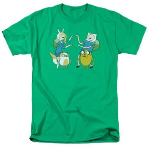 Adventure Time Meet Up Kelly Green Shirts
