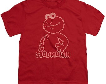 Sesame Street Elmo Stud Muffin Red Shirt – Officially Licensed Graphic Tee for Women & Kids