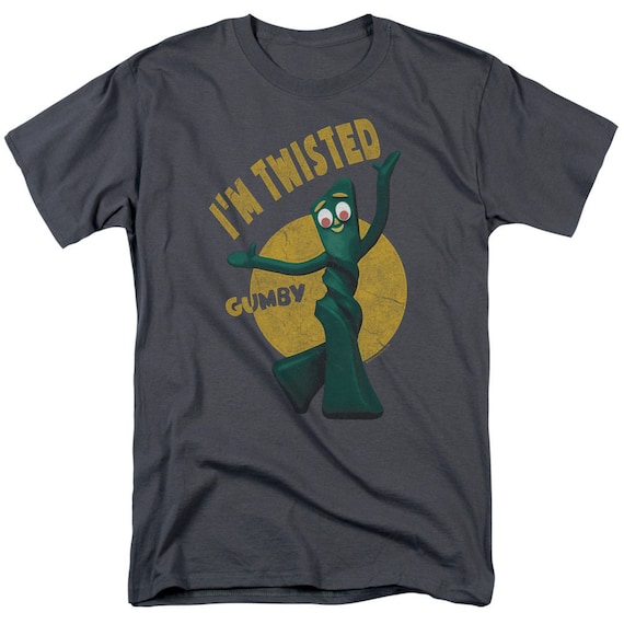 Gumby I'm Twisted Adult Charcoal Shirts - Etsy
