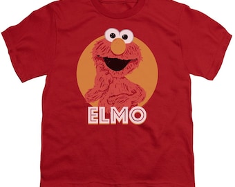 Officially Licensed Sesame Street Red Elmo Scribble Artwork T-Shirt for Kids & Women