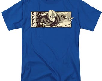 Avatar Illustrated Aang Royal Blue Shirts