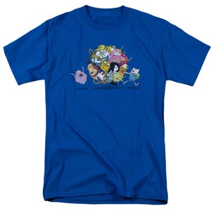 Adventure Time Characters in a Glob Ball Royal Blue Shirts