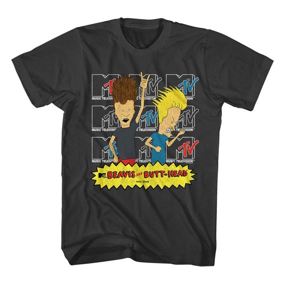 Beavis and Butt-head Rocking With MTV Logo Charcoal Gray Shirts - Etsy