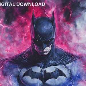 Novela gráfica de estilo Gotham, caballero oscuro, archivos PNG, PDF, DTF, sublimación, imprimible, clipart gótico, arte de camiseta de héroe, diseño de arte de vaso