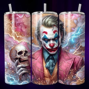 Joker PNG PDF File 300DPI High Resolution Arkham Asylum Creepy Movie Poster DTF Seamless Tumbler Design Wall Art Printable Tshirt Dorm Decor