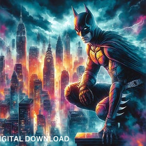 Gotham, novela gráfica de caballero oscuro, archivos PNG y PDF, DTF, sublimación, imprimible, clipart gótico, arte de camisetas de héroe, arte mural con diseño de vaso