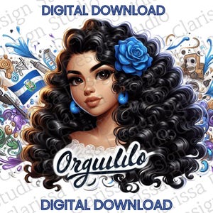 Honduran Pride Latina Clipart: Hispanic Woman with Flag (SVG, PNG, PDF)