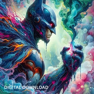Dark Knight Graphic Novel Style Gotham PNG PDF Files DTF, Sublimatio, Printable, cityscape Hero Tshirt Art, Tumbler Design Wall Art Seamless