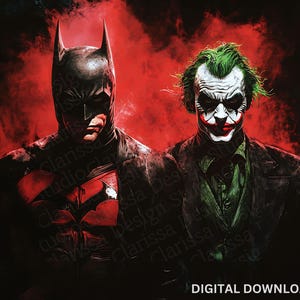 Archivo PDF PNG de Joker de Dark Knight, alta resolución, Arkham Asylum, póster de película espeluznante, diseño de vaso de Joker, arte de pared imprimible, decoración de dormitorio