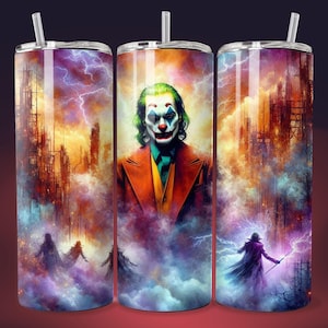 Joker PNG PDF File,300DPI, High Resolution, Arkham Asylum, Creepy Movie Poster, Joker Seamless Tumbler Design, Wall Art Printable Dorm Decor