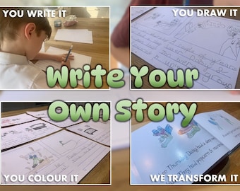 Make Your Own Story Book - You write it, You illustrate it, We print it! Perfect gift for all children - Story Writing