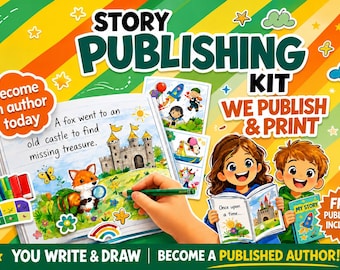 Published & Printed Custom Book - You write it, You illustrate it, We print it! Perfect | Story Planner - Story Writing | Personalized Book