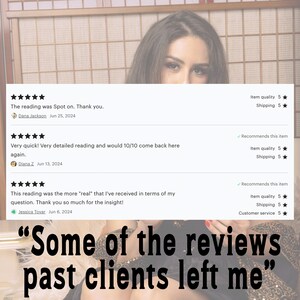 Puede incluir: Una captura de pantalla de un sitio web con rese&ntilde;as de clientes para un servicio. Las rese&ntilde;as son todas positivas y mencionan que el servicio es "real" y "detallado". El texto "Some of the reviews past clients left me" se muestra en letras grandes y negritas.