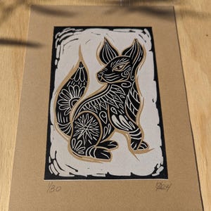 PERRITO, Linoldruck 15x20cm